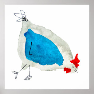 Schattigee kippen waterverf Art Poster