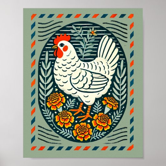 Schattigee kippenhok poster (Voorkant)