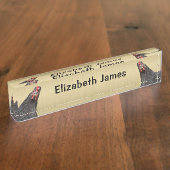 Schattigee kipportretten gepersonaliseerd naambordje (Zijkant)