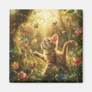 Schattigee kitten digitale kunstmagneet magneet