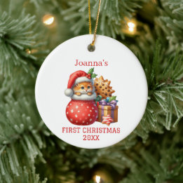 Schattigee kitten eerste kerst keramisch ornament