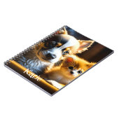 Schattigee kitten en puppy gepersonaliseerd notitieboek (Linkerzijde)