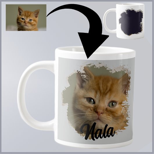 Schattigee Kitten Foto Cat Lover Grunge Specialty  Extra Grote Beker