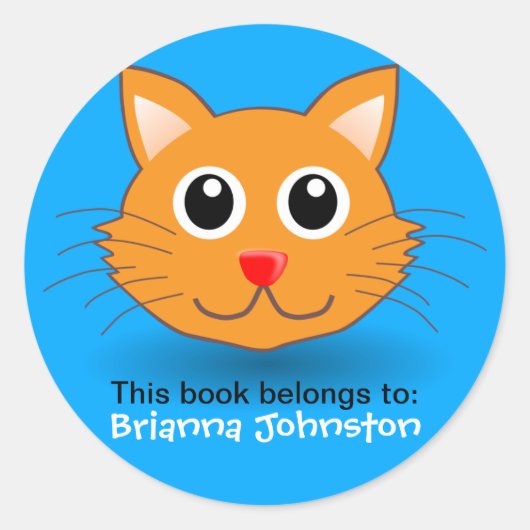 Schattigee kitten gepersonaliseerde naam label (Voorkant)