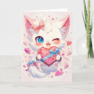 Schattigee Kitten Hart Liefde Feestdagen Kaart