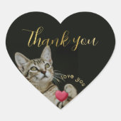 Schattigee kitten Ik hou van je met hart Sticker (Voorkant)
