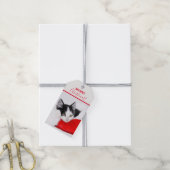 Schattigee Kitten in Santa Hat Cadeaulabel (Met Touw)