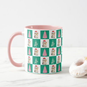 Schattigee kitten kat Santa Merry Kerstboom feest Mok