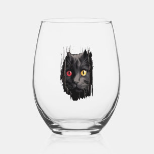 Schattigee kitten looks van gescheurde stof - Cats Wijnglas Zonder Voet