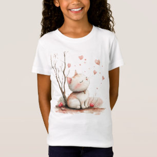Schattigee kitten met harten Kinder back-to-school T-shirt