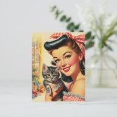 Schattigee Kitten  Pin Up Briefkaart (Staand voorkant)