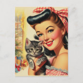 Schattigee Kitten  Pin Up Briefkaart (Voorkant)