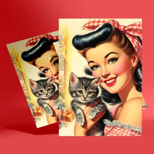 Schattigee Kitten  Pin Up Briefkaart