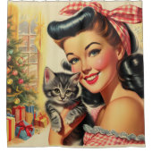 Schattigee Kitten Pin Up Douchegordijn (Voorkant)