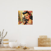 Schattigee Kitten Pin Up Poster (Keuken)