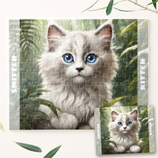 Schattigee Kitten Ragdoll Kat Oerwoud Plant Custom Legpuzzel
