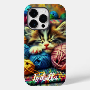 Schattigee kitten slapen onder een deken Case-Mate iPhone 14 pro hoesje