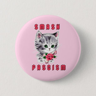 Schattigee kitten - Smash Fascism Ronde Button 5,7 Cm