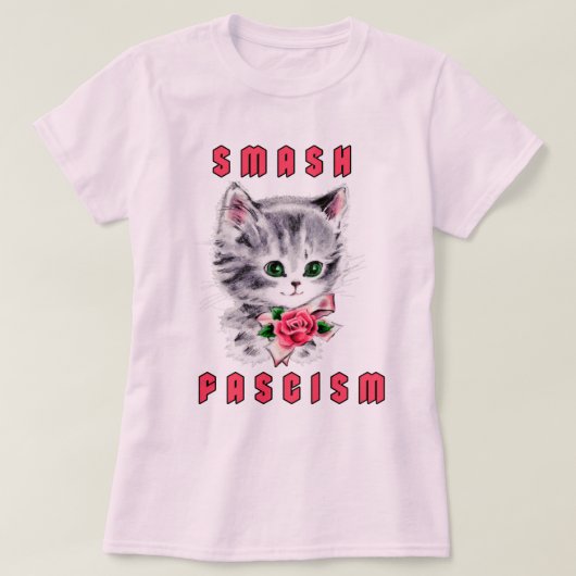 Schattigee kitten - Smash Fascism T-shirt (Design voorkant)