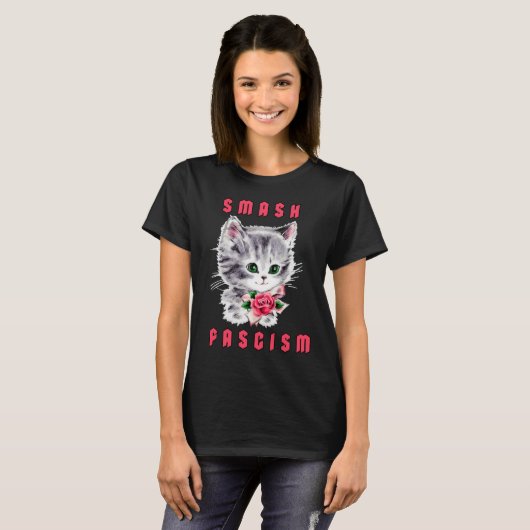 Schattigee kitten - Smash Fascism T-shirt (Voorkant volledig)