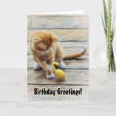Schattigee Kitten Spelen Leuke Verjaardag Kaart (Voorkant)