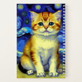 Schattigee kitten Sterrennacht Van Gogh Notitieboek (Achterkant)
