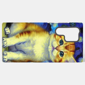 Schattigee kitten Sterrennacht Van Gogh Samsung Galaxy Hoesje (Achterkant horizontaal)
