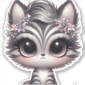 Schattigee kitten Sticker (Voorkant)