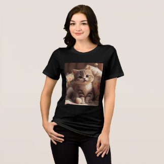 Schattigee kitten stijl Modes Tri-Blend Shirt