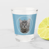 Schattigee Kitten Stocking Stuffer Cat Lover Fotoc Shot Glas (Voorkant)