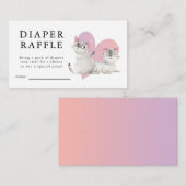 Schattigee Kitten Theme Twins Baby shower Luier Ra Informatiekaartje (Voorkant / Achterkant)