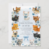 Schattigee Kittens Gepersonaliseerd 5e verjaardags Kaart (Voorkant)
