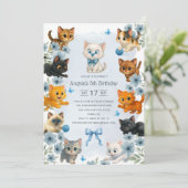 Schattigee Kittens Gepersonaliseerd 5e verjaardags Kaart (Staand voorkant)
