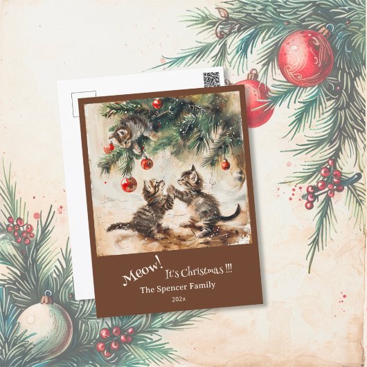 Schattigee Kittens kerstboom Feestdagenkaart
