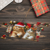Schattigee kittens met Sinterklaas en rendieren pe Legpuzzel