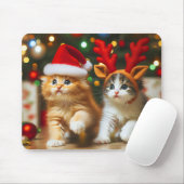 Schattigee kittens met Sinterklaas en rendieren pe Muismat (Met muis)