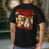Schattigee kittens met Sinterklaas en rendieren pe T-shirt