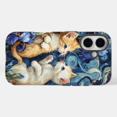 Schattigee Kittens Spelen in Van Gogh Irises Hoesj Case-Mate iPhone Case (Achterkant (horizontaal))