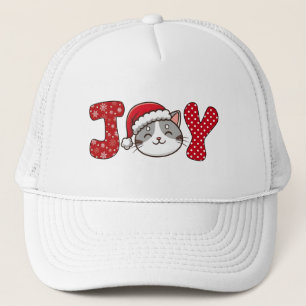 Schattigee Kittie Cat "JOY" Custom Merry Christmas Trucker Pet