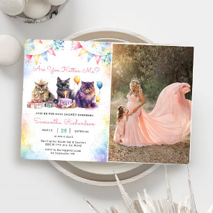Schattigee Kitty Cat Baby shower Party Foto Kaart