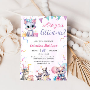 Schattigee Kitty Cat Baby shower Party Kaart