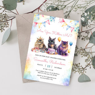 Schattigee Kitty Cat Baby shower Party Kaart