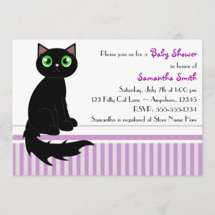 Schattigee Kitty Cat Baby shower Uitnodiging - Paa