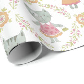 Schattigee Kitty Cat Meisje Verjaardag Cadeaupapier (Rol Hoek)