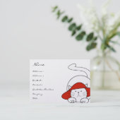 Schattigee Kitty Cat Visitekaartjes Rood Pet (Staand voorkant)
