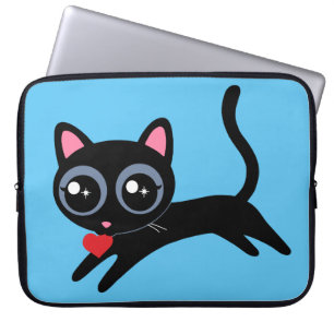 Schattigee Kitty Kat Hart Dief Gift voor Meisjes Laptop Sleeve