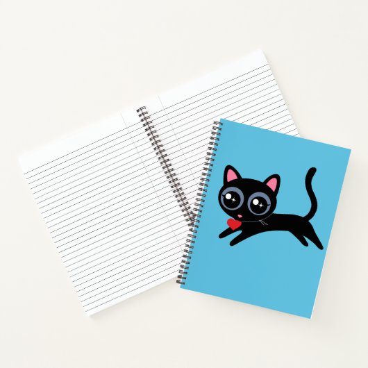 Schattigee Kitty Kat Hart Dief Gift voor Meisjes Notitieboek (Binnen)