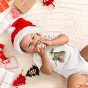 Schattigee Kiwi Bird in Christmas Elf Pet, op maat Romper