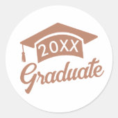 Schattigee Klasse van Afstudeerdop Envelopsluiting Ronde Sticker (Voorkant)