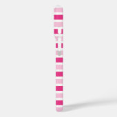Schattigee klassieke roze en witte strepen Case-Mate iPhone case (Achterkant / Links)